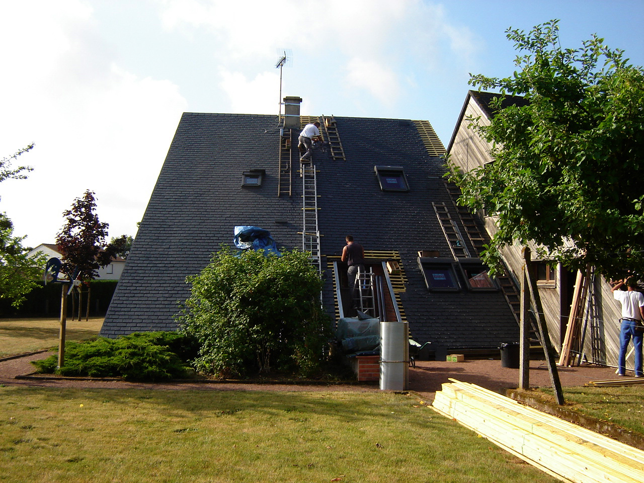 Pose de fenêtres de toit